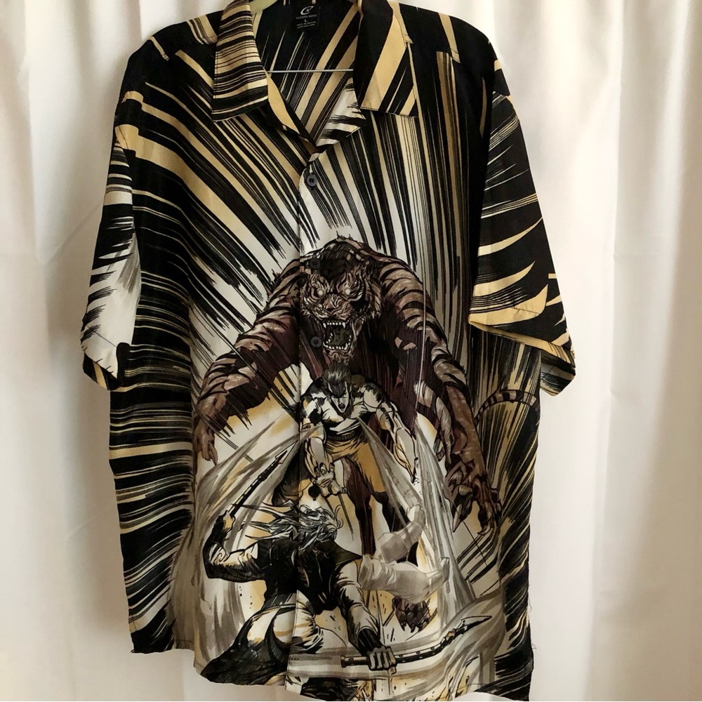 Claudio Nucci Men Anime Tiger  Warrior Graphic  fight Shirt Size L large